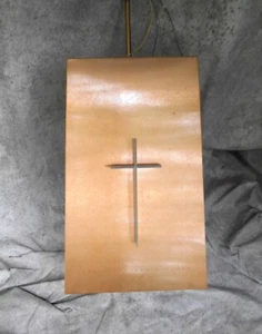 VINTAGE COPPER AND PLEXIGLASS CHURCH HANGING LIGHT - Picture 1 of 7
