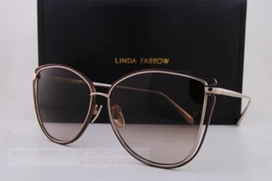 Brand New Linda Farrow Sunglasses DINAH LFL/1422S 002 Brown-Gold/Brown Gradient - Picture 1 of 8