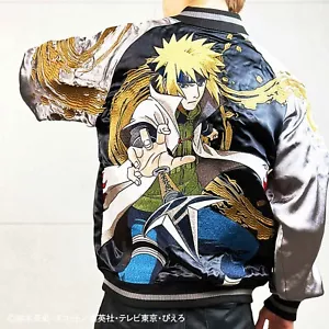 Karakuri Tamashii x NARUTO Minato Satin Jacket Sukajan Reversible Black - Picture 1 of 16
