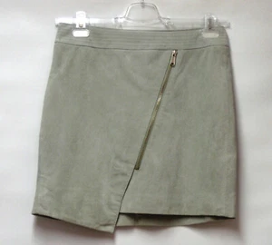 NEW RINO & PELLE QVC LEATHER SUEDE ASYMMETRIC SKIRT QUIRKY ZIP UK 10 RRP £79 - Picture 1 of 3