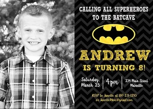 Batman, Superhero, Birthday Party, Birthday, Invitation - Picture 1 of 1