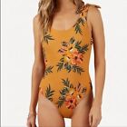 Womens Rip Curl Small Sunchaser Floral One Piece Swim Bathing Suit Burnt Orange