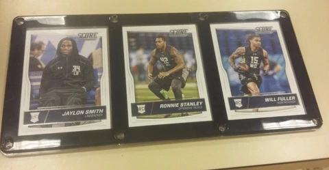 NOTRE DAME FIGHTING IRISH 3 CARD PLAQUE JAYLON SMITH RONNIE STANLEY WILL FULLER Cover