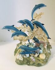 Lenox 2002 Ltd Ed Porcelain Dolphin Lucite Waves Seascape Large 