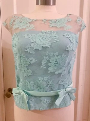 Vintage 1960s Handmade Lace and Satin Fitted Shell - Image 1 of 4