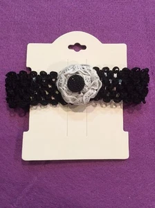 NWOT!!Girls Baby Toddler Black Headband w/ Flower Knot Handcrafted Free Ship C4 - Picture 1 of 3
