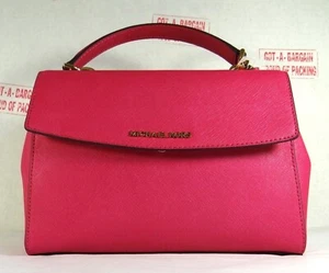 Michael Kors Ava Small Raspbery Leather Top Handle Satchel Crossbody Bag - Picture 1 of 10