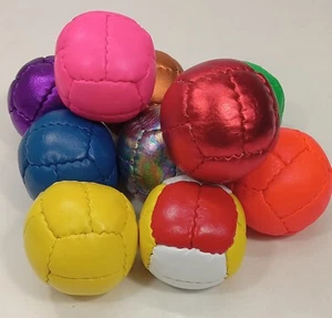 Juggling Balls (Set of 6) - 12 Panel Genuine Leather - Colors Vary - B-Grade - Picture 1 of 6