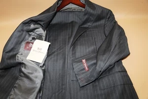 Hickey Freeman Beacon Super 150's Gray Striped Two Button Suit Size 40 R #101 - Picture 1 of 11