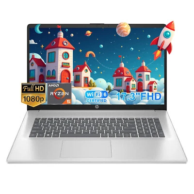 2025 HP 17.3" FHD Laptop Computer AMD Ryzen 5 7430U UP TO 64GB RAM,2TB SSD - Image 1 of 4