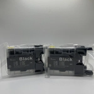 2-Pack Black Ink fits Brother LC12 LC40 LC71 LC73 LC75 LC400 LC1240 NEW SEALED - Picture 1 of 8