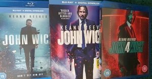 John Wick Chapters 1, 2 and 4 Blu Ray Good Condition. Keanu Reeves - Picture 1 of 2
