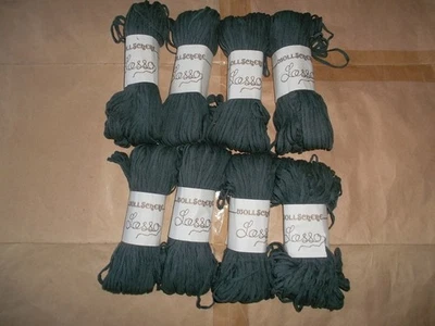 NEU 8 Knäule Garn Wolle Bändchengarn Wollschere Lasso Baumwolle Farbe anthrazit - Bild 1 von 4