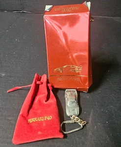 Burago Ferrari F40 - 1987 Keychain Metal Car Scale 1:87 w Box Made In Italy Rare - Picture 1 of 6