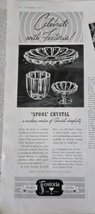 1937 Carrete Fostoria Cristalería Platos Anuncio Vintage - Imagen 1 de 1