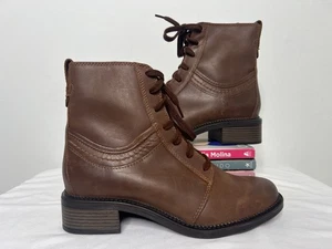 Clarks Womens Maye Step Lace Up Brown Leather Oxford Ankle Booties Boots Size 8 - Picture 1 of 9