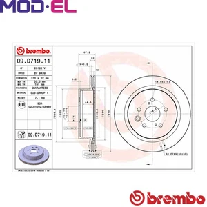 2x BRAKE DISC 09.D719.11 FOR LEXUS GSRC 8AR-FTS 2.0L 2AR-FSE 2.5L 4cyl RC - Picture 1 of 8