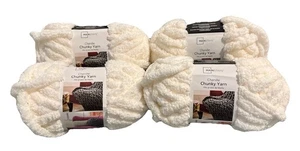 Paquete de 4 hilos de chenilla gruesos Mainstays Vanilla Dream/Ivory, 31,7 yardas súper voluminosos NUEVO - Imagen 1 de 1
