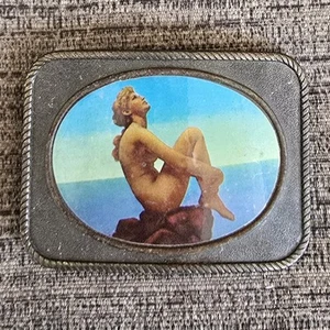 Vintage Pin-Up Girl Gürtelschnalle Akt Frau Ozean Retro Kunst Unikat Selten - Bild 1 von 6