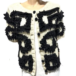 Charlie & Robin Anthropologie Shaggy Wanderings Short Sleeve Cardigan Size M - Picture 1 of 11