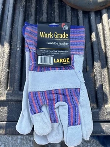NEW - Midwest Leather Palm Light Duty Work Farm Woodworking Gloves - Large - Picture 1 of 1