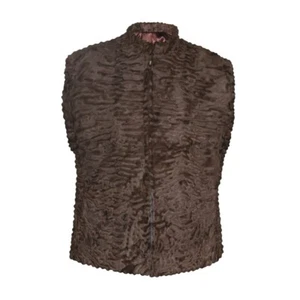 Men's Brown Real Persian Lamb Fur Vest All Sizes Available Pre Sale  - Picture 1 of 4