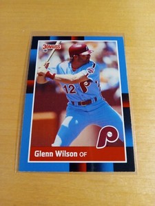 1988 DONRUSS #262 GLENN WILSON Philadelphia Phillies Baseball Card, OF, CF. (NM)