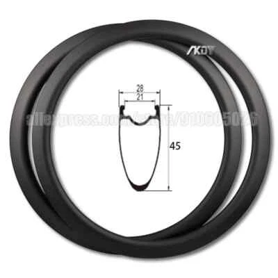 700C 公路自行车碳纤维轮辋盘/V 制动无内胎夹具砾石自行车车轮 — 第 1/4 张图片