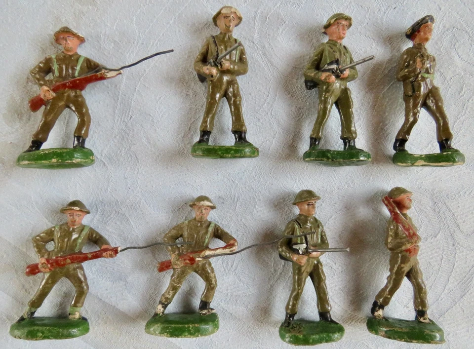 LOT DE 8 SOLDATS SOLIDO BELGES EN COMPOSITION - Photo 1/4