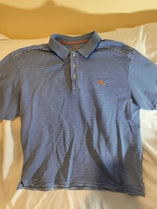Tommy Bahama Men’s Size XL Blue White Polo Style Shirt - Picture 1 of 4