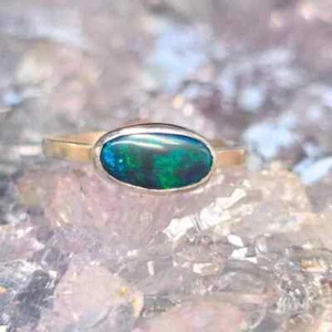 Argentum Lightning Ridge Black Opal 1.50 Ct 925 Silver Handmade Ring US 7.75 - Picture 1 of 9
