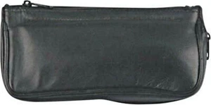 1Er Étui À Pipe Avec Compartiment À Tabac / Cuir Noir - Picture 1 of 2
