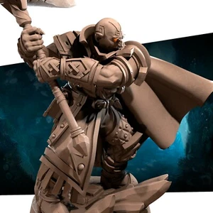 Paladín clérigo Earth Genasi Goliat - Morder la bala 32 mm fantasía D&D miniatura - Imagen 1 de 5