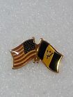 USA and Barbados Friendship Flag Gold Toned Lapel Hat Enamel Pin Clutch Back