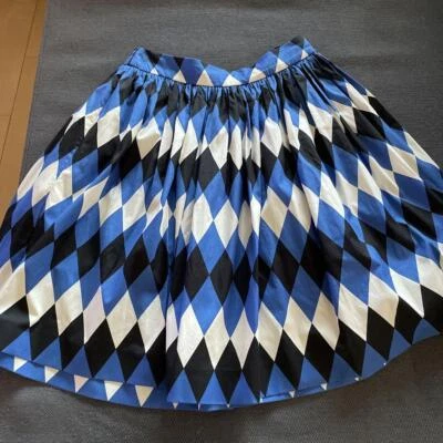 Falda Prada azul patrón geométrico para mujer talla 38 de Japón usada - Imagen 1 de 4