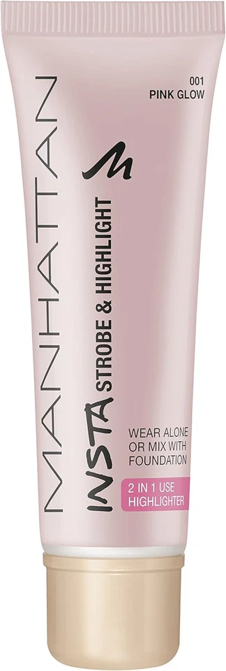 MANHATTAN ***Insta Strobe & Highlight*** Resaltador, 01 Pink Glow, ¡NUEVO!!!
