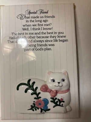 Placa de gato en relieve Special Friend azulejo de cerámica verso de amigo * Foto 1 de 4