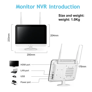 Wireless 10CH NVR Monitor Recorder Security System Outdoor Audio Wifi Home CCTV - Picture 1 of 8
