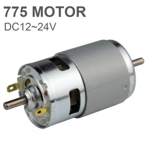 775 DC Motor 12V 24V Doppel Abtriebswelle Mikromotor mit Doppelkugellager - Bild 1 von 10
