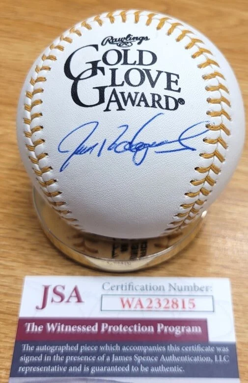 Autographed IVAN RODRIGUEZ  Official Gold Glove  Major League Baseball JSA COA - Image 1 of 1