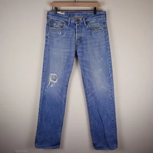 Pantalones de mezclilla Abercrombie & Fitch Horton clásicos con botones rectos desgastados 30x32 - Imagen 1 de 24