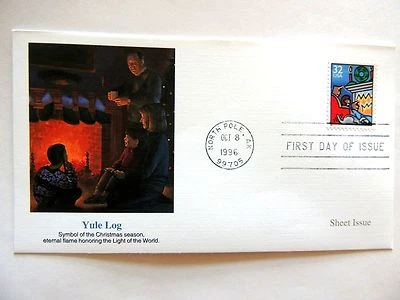 October 8th, 1996 "Yule Log" First Day Issue  - Image 1 of 4