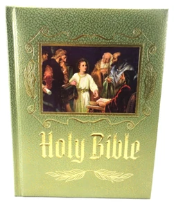 Vintage Heirloom Holy Bible King James Version Green Master Reference Version - Foto 1 di 10