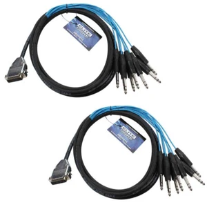 2 Elite Core 25-pin D-Sub to 8 TRS 1/4" Male Analog Breakout Snake Cable 10' ft - Picture 1 of 6