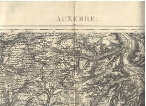 AUXERRE Carte État-Major N°96 Châtillon Mézilles Joigny Brienon Bussy Paroy 1845 - Picture 1 of 6