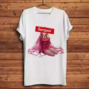 Japan ACGN funny senpai anime T shirt men new white casual homme cool manga stre - Picture 1 of 3