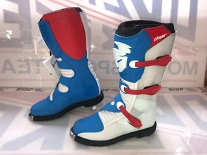 STIVALI CROSS THOR S5 BLITZ OFFROAD ENDURO QUAD AZZURRO BIANCO ROSSO TG 47 BOOTS - Foto 1 di 2