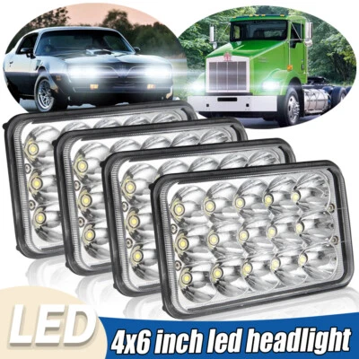 Faros LED de haz alto bajo Fit 1982 1983 1984 1985 1986 1987 Buick Regal 4 piezas 4x6" Foto 1 de 4