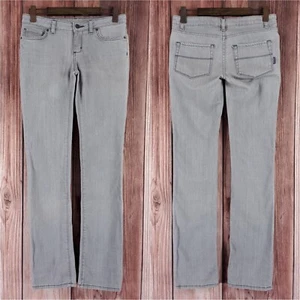 *Flaws Read* Patagonia Womens 27X33.25 Light Grey Wash Low Rise Straight Jeans - Picture 1 of 11