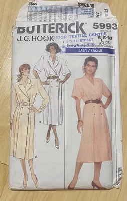 Brand New Vintage 1988 Butterick Easy Shirt Midi Dress Sewing Pattern 5993 - Image 1 of 3